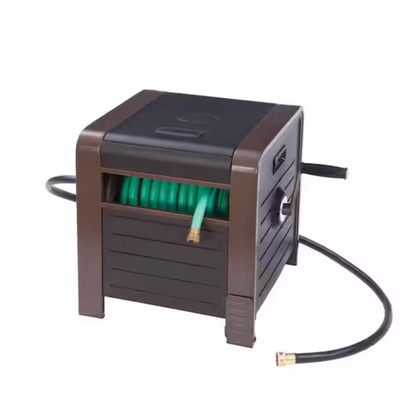200 ft. Bronze Steel Elegant Hose Box Garden Hose Reel