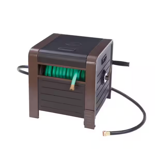 200 ft. Bronze Steel Elegant Hose Box Garden Hose Reel