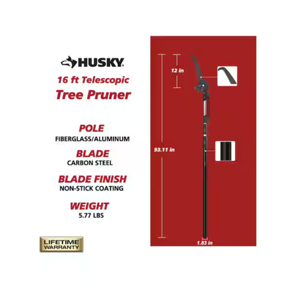 15 in. Steel Blade with 16-ft Telescopic Tree Pruner
