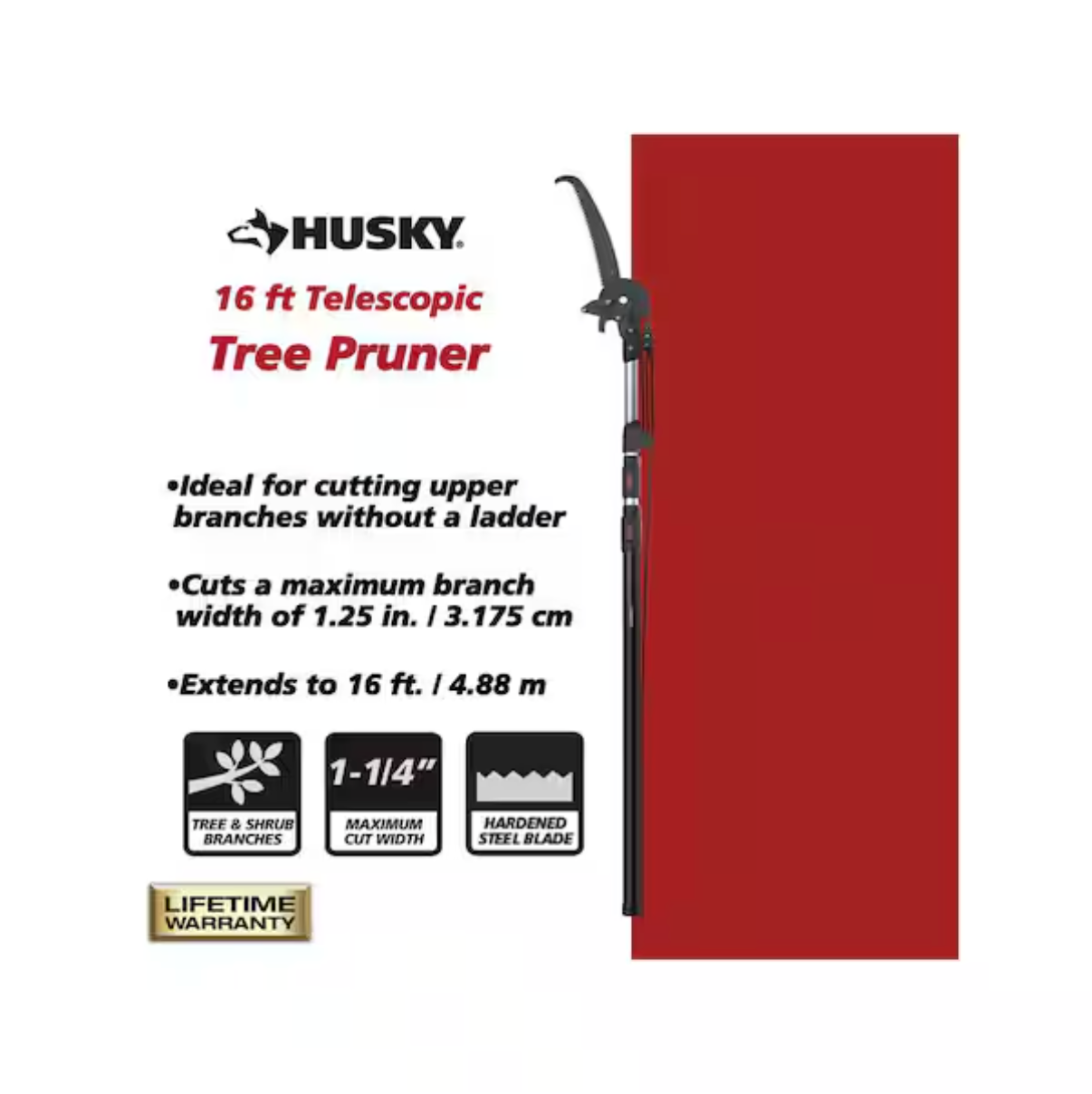 15 in. Steel Blade with 16-ft Telescopic Tree Pruner
