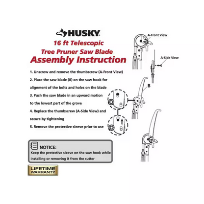 15 in. Steel Blade with 16-ft Telescopic Tree Pruner