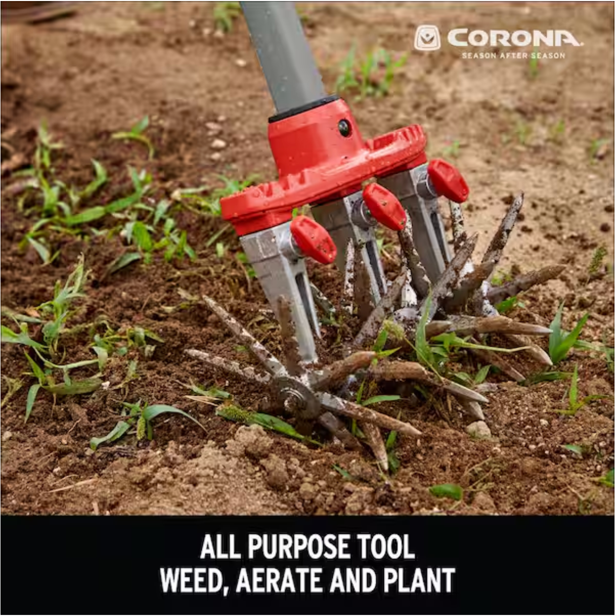MAX DiscCULTIVATOR Adjustable 6.5 in. Steel Tines with Red Comfort Grip Garden Disc Cultivator