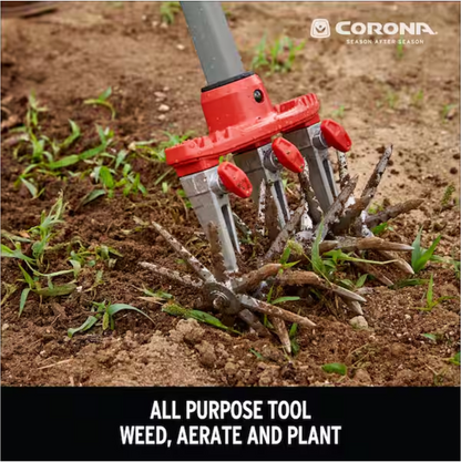 MAX DiscCULTIVATOR Adjustable 6.5 in. Steel Tines with Red Comfort Grip Garden Disc Cultivator