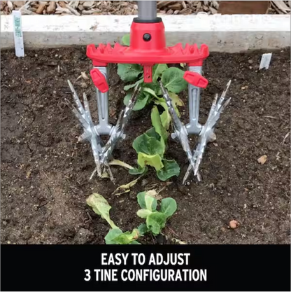 MAX DiscCULTIVATOR Adjustable 6.5 in. Steel Tines with Red Comfort Grip Garden Disc Cultivator